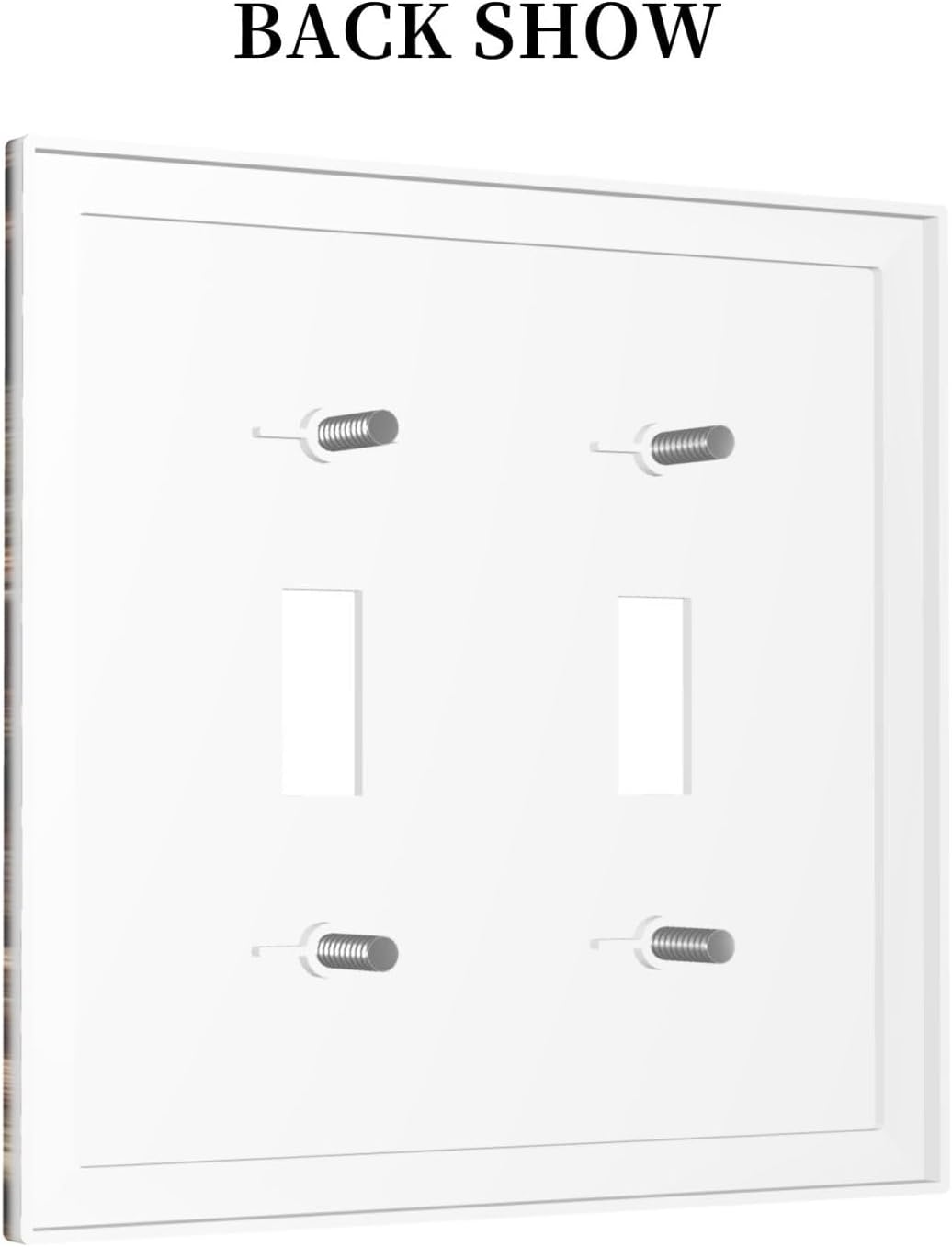 Decorative Switch Plates Rustic Brown Wood Pattern Splice Plank 2 Gang Double Toggle Outlet Light Switch Cover Wall Plate Electrical Faceplate For Farmhouse Cabin Decor