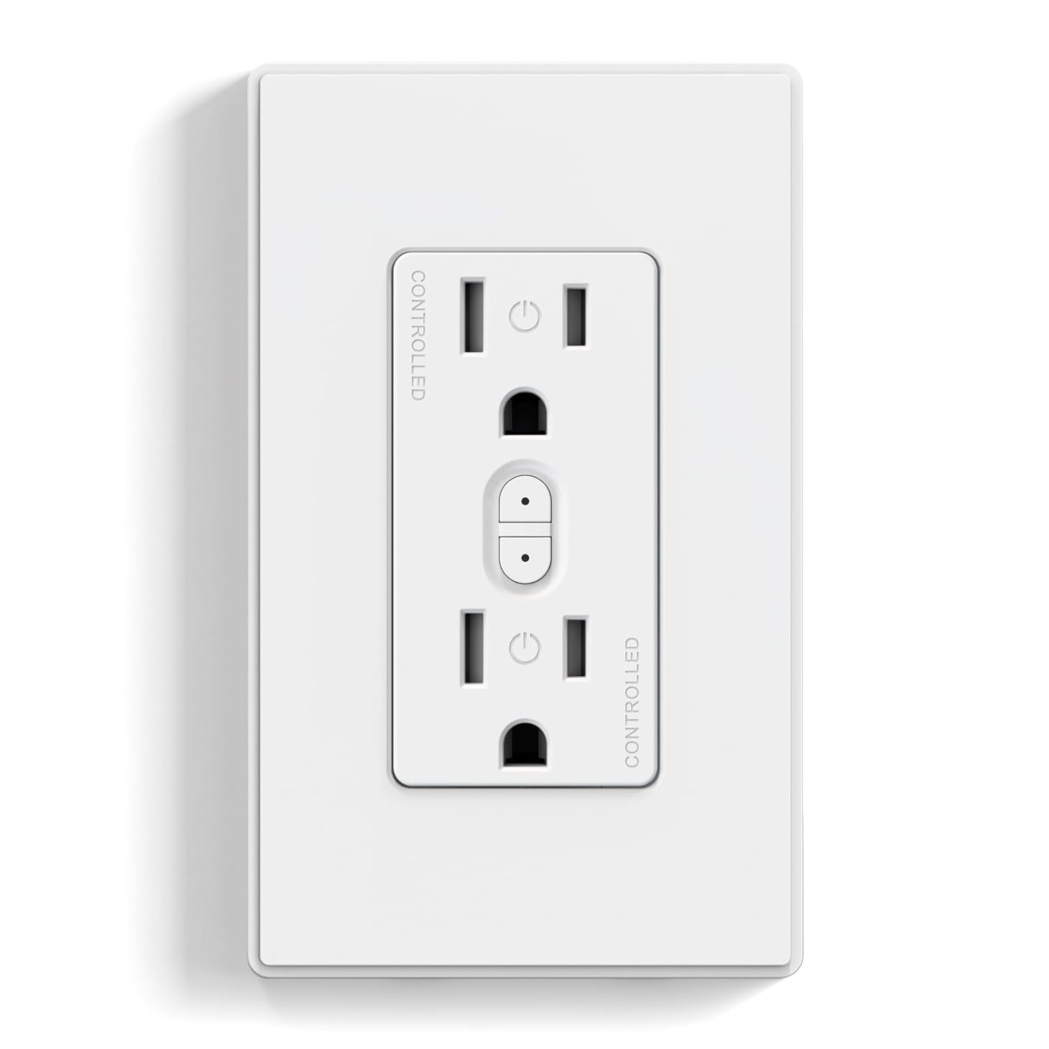 ELEGRP Smart Plug, Smart in-Wall Outlet Compatible with Alexa and Google Assistant, 2.4GHz Wi-Fi Smart Receptacle with Energy Monitoring, No Hub Required, UL Listed, White, 1 Pack