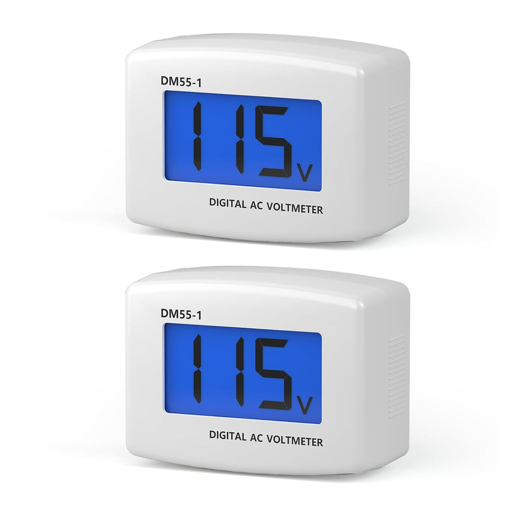 DROK Electric Voltage Testers 2pcs, AC 80-300V LCD Display Flat Plug Voltmeter Electrical Outlet Tester Plug in Digital Voltage Meter