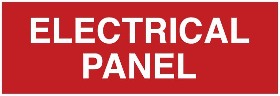 All Quality Basic Electrical Panel Sign - Fire Regulation Safety Compliance Sign -Red - Small (5 Pack)