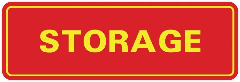 Standard STORAGE Door/Wall Sign - Red/Yellow - Small (1 Pack)