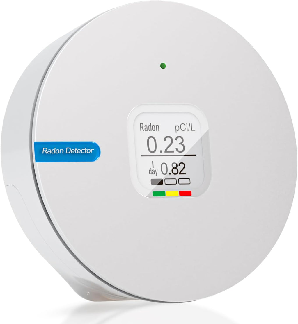 Radon Detector for Home, Portable Radon Tester, Lightweight, Easy to Use, Radon Tester with E-Ink Display, No Lab Fees, 3 AAA Batteries Powered, Bq/m3 and PCi/L Optional, White