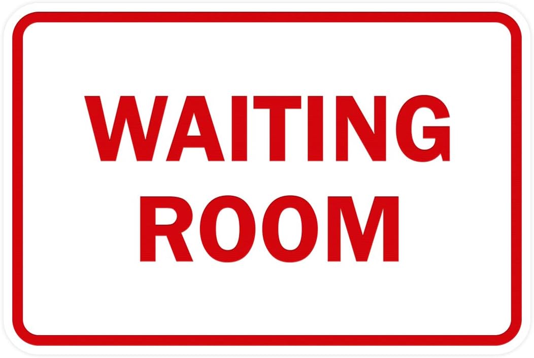 Signs ByLITA Classic Framed Waiting Room (White/Red) - Medium