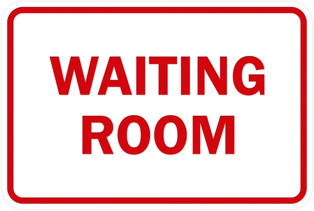 Signs ByLITA Classic Framed Waiting Room (White/Red) - Medium 2 Pack