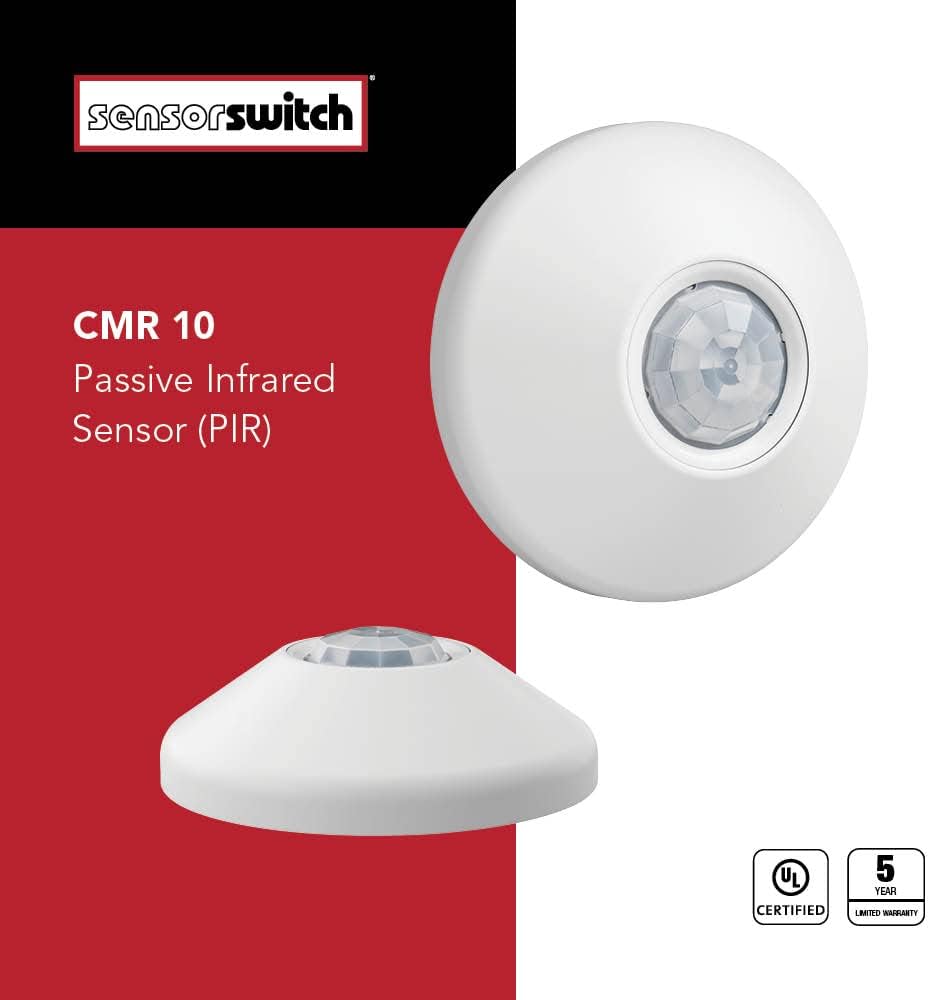 Sensor Switch CMR 10 Contractor Select Extended Range Passive Infrared Ceiling Mount Occupancy Sensor, White