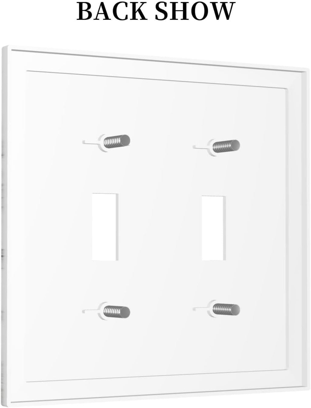 Decorative Light Switch Cover Plate Modern Grey Marble Texture 2 Gang Outlet Covers Double Toggle Wall Plates for Electrical Outlets Switch Plate Covers Faceplate for Kitchen Home Decor