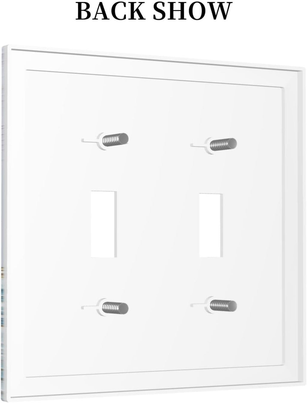 Decorative Switch Plates The Great Wave Off Kanagawa With Sakura 2 Gang Double Toggle Outlet Light Switch Cover Wall Plate Electrical Faceplate for Bedroom Bathroom Decor