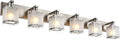 6-Lights Bathroom Vantiy Light Over Mirror, Modern Black Vanity Lighting Fixtures with Rectangular Frosted Glass Shades for Bath Kitchen Wall Mounted, E26 Bulb Base