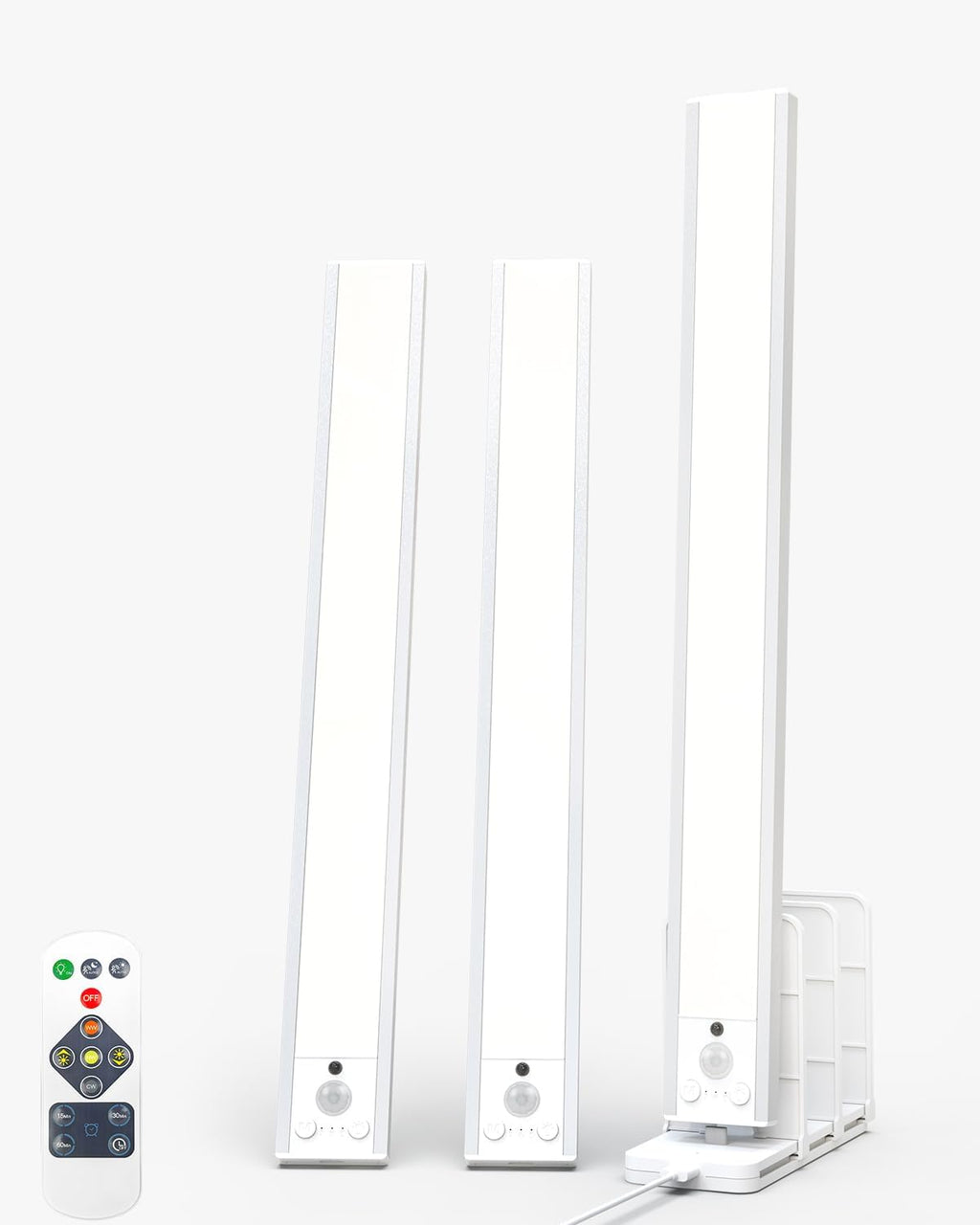 Under Cabinet Lighting Wireless with Remote, Rechargeable Under Cabinet Lights with Charging Station, 14 Inch Motion Sensor Light Indoor, 3 Color Temps & Dimmable for Kitchen, Closet, Hallway, 3-Pack