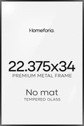 Homeforia 22.375x34 Black Puzzle Frame, High End Metal 22.375 x 34 Picture Frames without Mat, 34x22.375 Thin Poster Frame for Wall, 22.375 by 34 Puzzle Photo Frame, Tempered Glass, Wall Kit, Set of 1