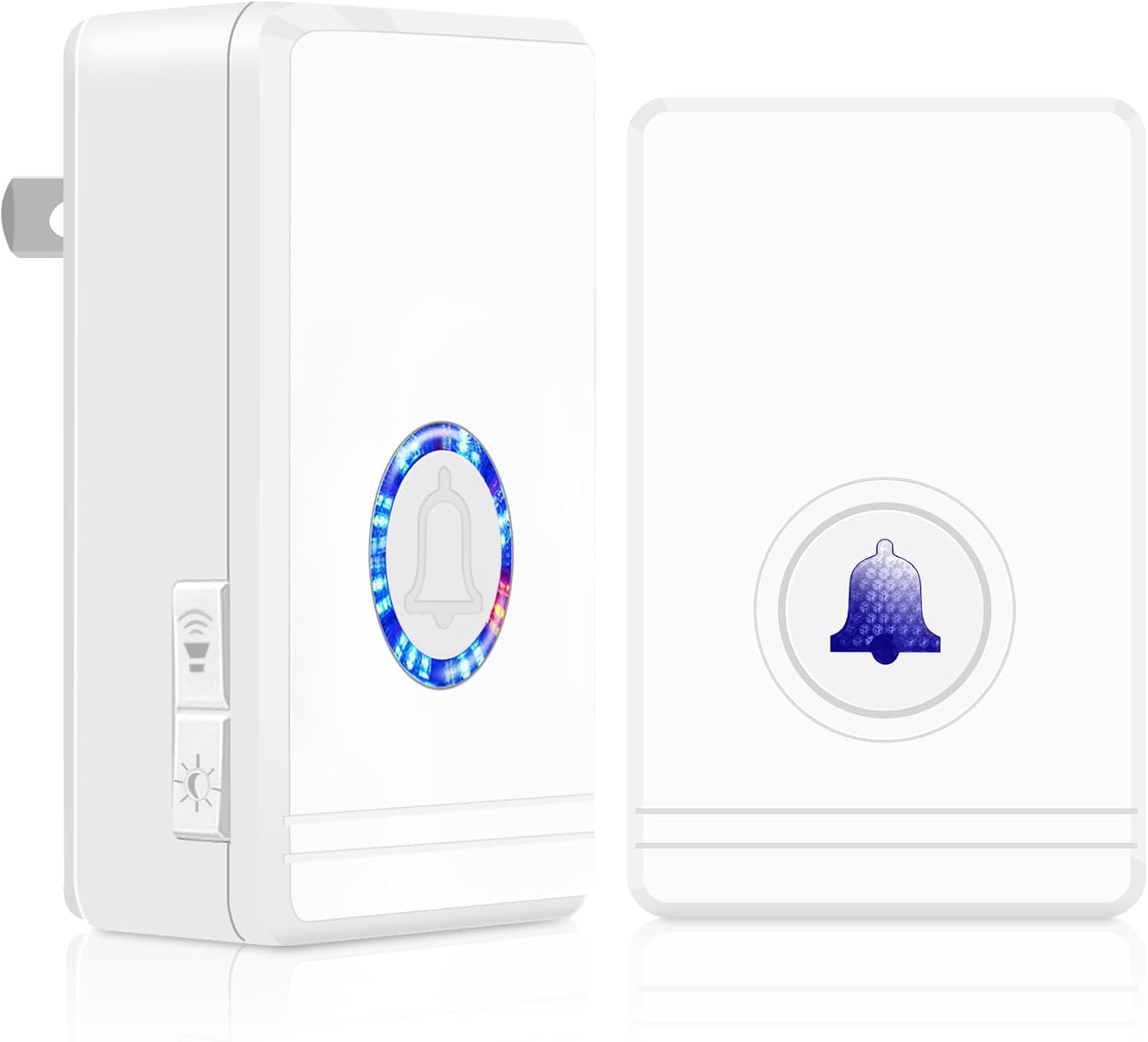 Greencycle Wireless Doorbells for Home, Wireless Doorbell, Plug and Play, 48 Ringtones, 5 Levels Volume, 7 Levels Night Light, 100FT-1300 FT, IP66 Waterproof, for Home, Office(1 Button +1 Receiver)