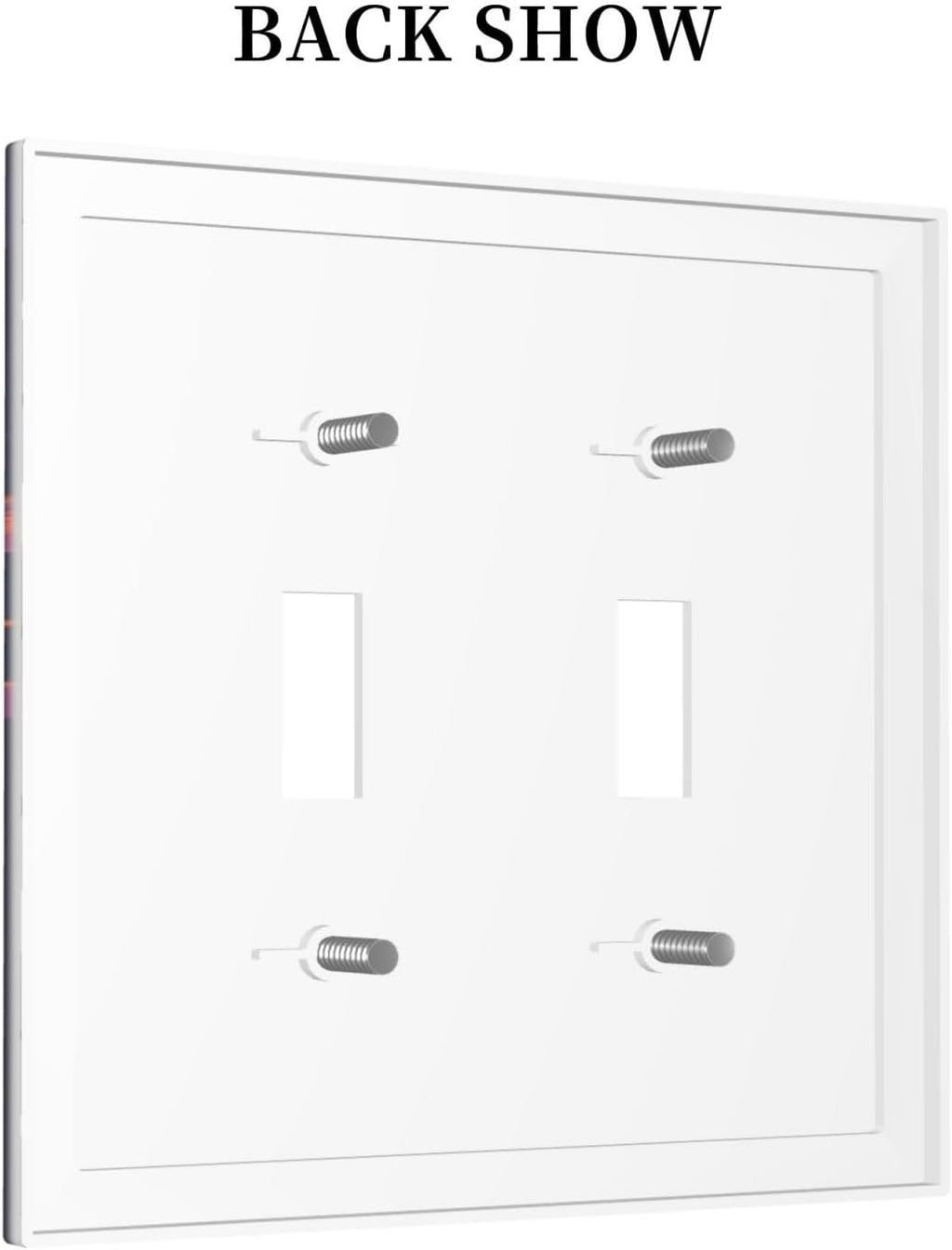 Decorative Light Switch Cover Purple Space Astronaut Planet 2 Gang Wall Plate Oversized Double Toggle Two Switch Wall Cover Dual Device Electrical Face Plate for Bedroom Home Decor