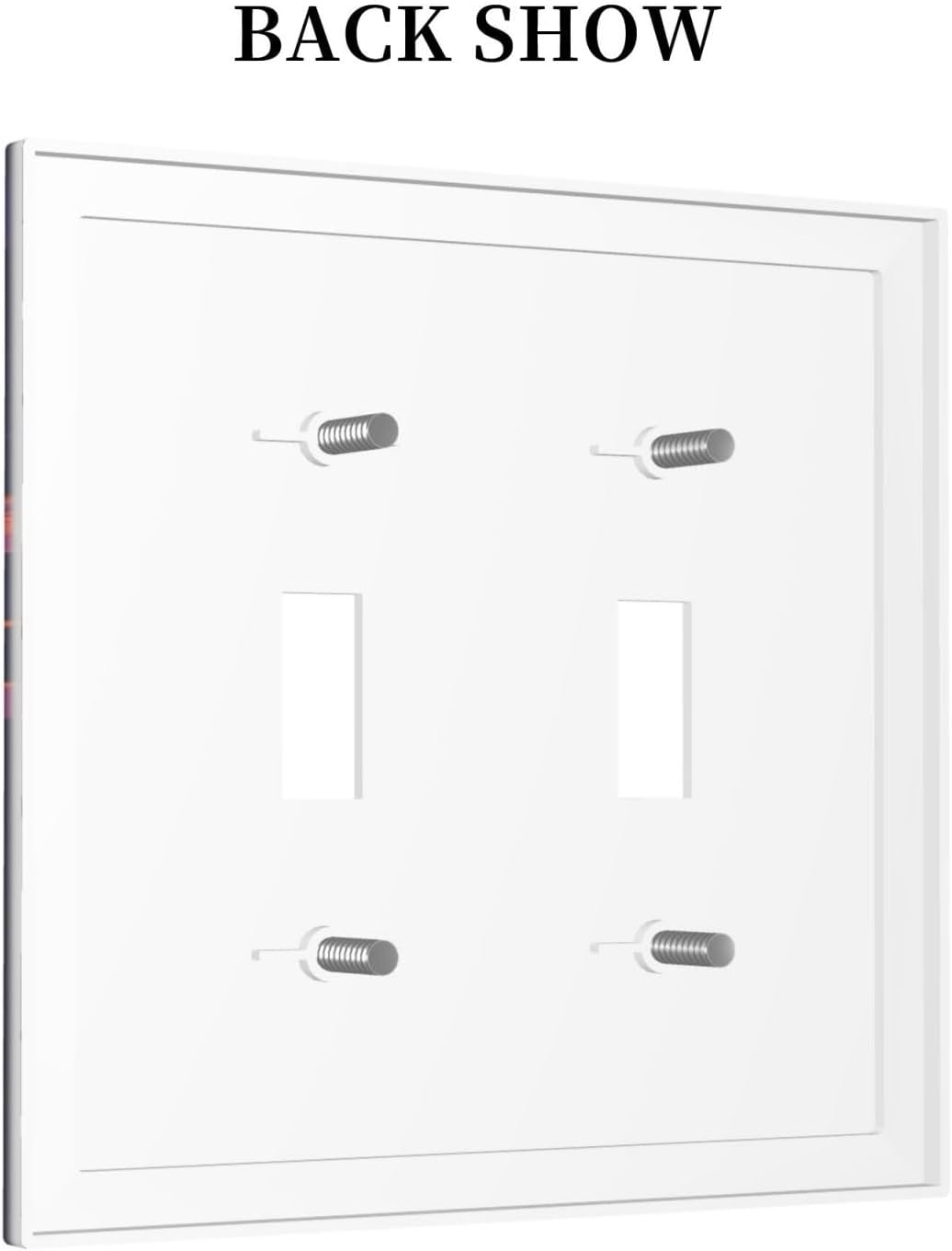 Decorative Light Switch Cover Purple Space Astronaut Planet 2 Gang Wall Plate Oversized Double Toggle Two Switch Wall Cover Dual Device Electrical Face Plate for Bedroom Home Decor