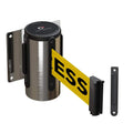 Crowd Control Warehouse - CCW Series WMB-120 Fixed Wall Mount Retractable Belt Barrier - 11 Foot, Yellow"Cleaning in Progress" Belt with Stainless Steel Case