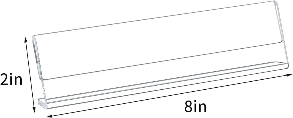 Acrylic 12 Pack Name Plates for Desks, AITEE 2x8 Clear Desk Name Plate Personalized, Desk Sign Holder for Table Display, Tent Name Plate Display for Office Conference, Business Event/School Classroom