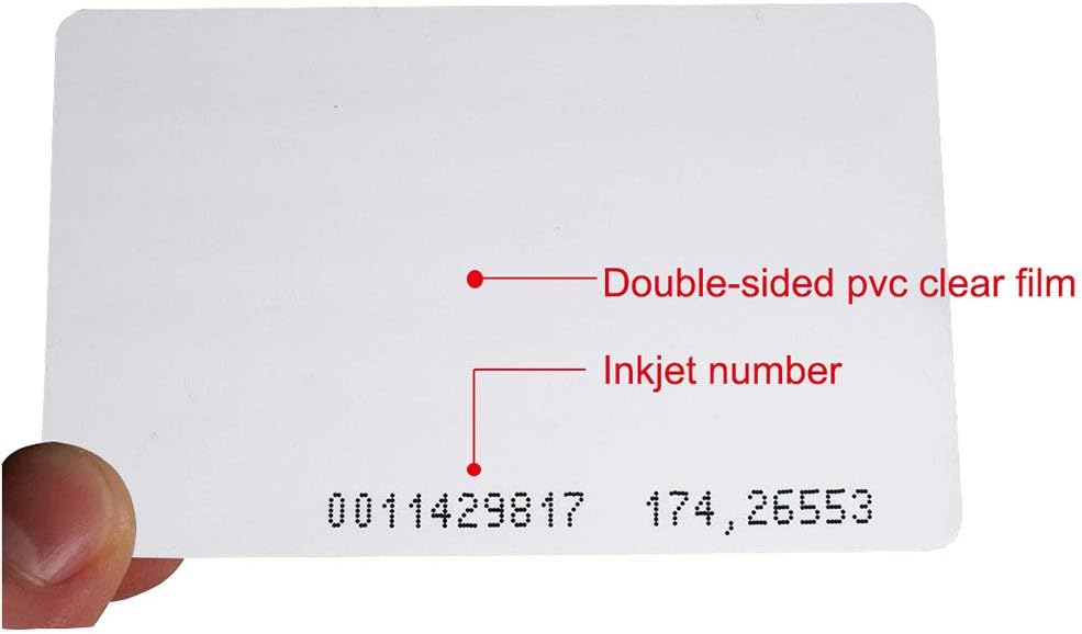Meikuler 125Khz RFID Proximity Cards, 0.8mm ID Card for Door Entry Access Control System and Attendance, Read only (100)