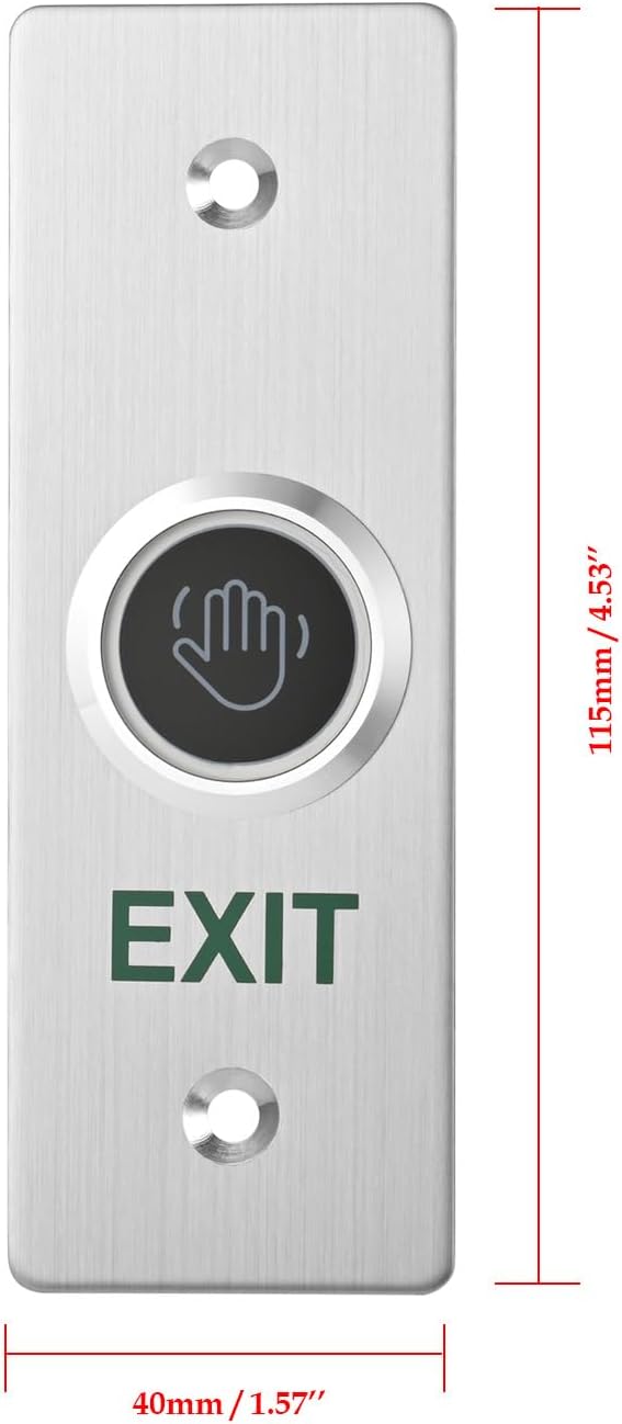 Infrared Sensor Exit Button IR Touchless Door Release 304 Stainless Steel IP67 Waterproof with LED Indicator for Access Control Systems