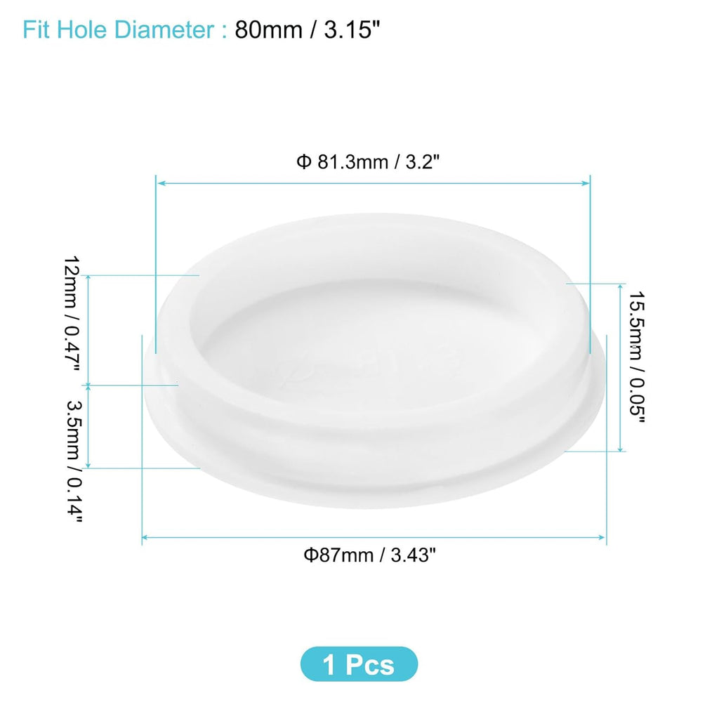 uxcell 1Pcs Silicone Hole Plug, Waterproof Round Rubber Stoppers Bottle Seal Plugs Tube Pipe End Caps for 80mm/3.15" Hole for Bathtub Bottle, White
