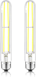 7.3 Inch E26 Led Bulb 6W Dimmable, 5000K Daylight Edison Bulbs 800LM, Equal 80 Watt Tubular T10 T9 Long Clear Glass Light Bulb for Pendant Pipe Wall Sconces Chandeliers - 2Pack