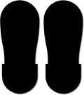 Mighty Line Big Footprints Floor Marking Tape for Safety, Caution, Warning, Heavy-Duty, Peel and Stick, Adhesive, Industrial Quality, 12" Long x 5" Wide, Black, Pack of 50