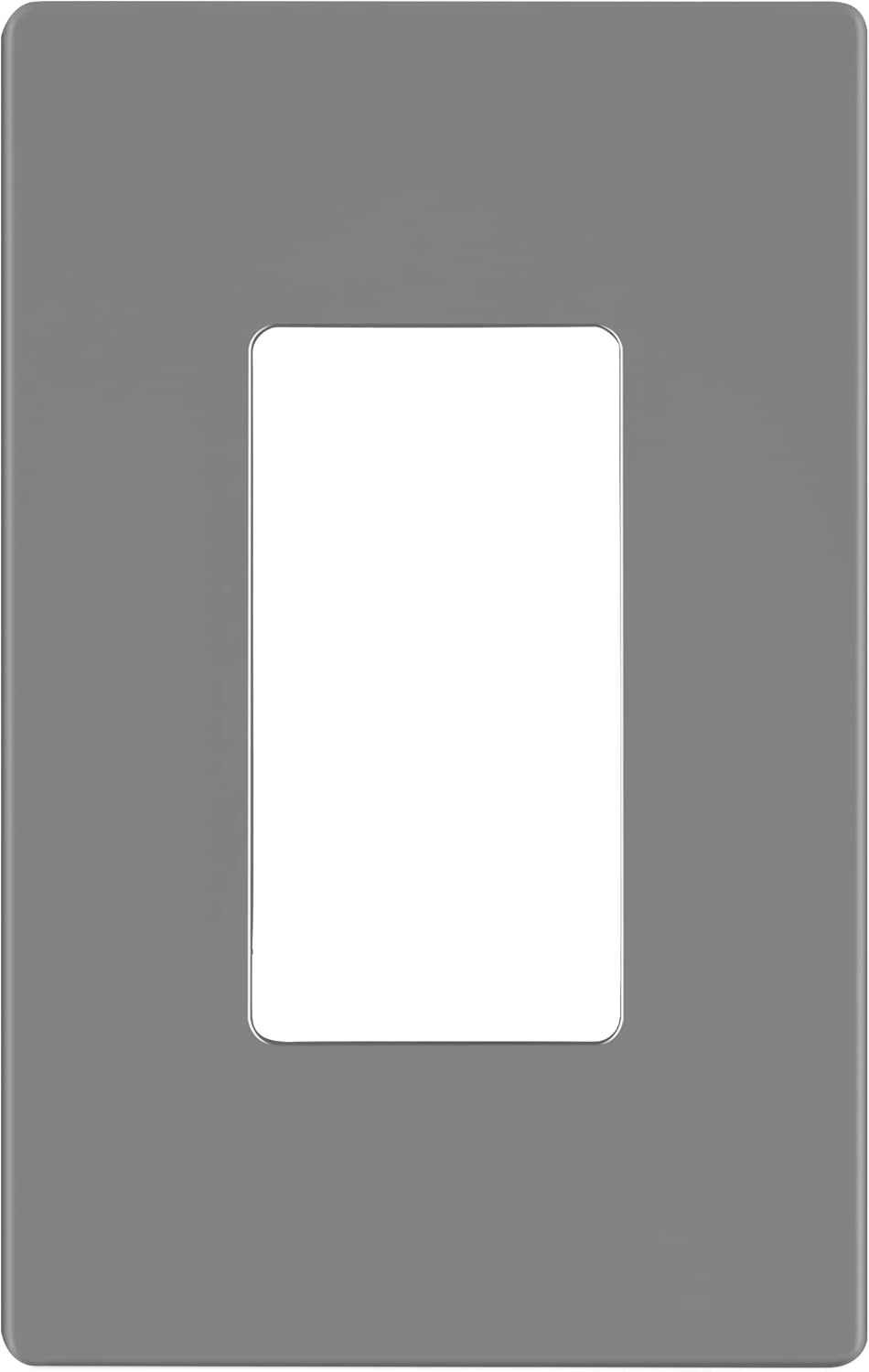 LIDER Matte Finish Decorator Switch Cover, Screwless Wall Plate, Mid-Size 1-Gang 4.88" x 3.11", Unbreakable Polycarbonate Thermoplastic, UL Listed, LSWP-31M-GY, Gray