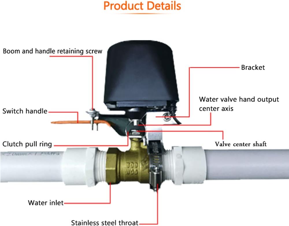 Motorized Smart Valve Actuator (Valve Sold Separately) WiFi & Bluetooth Electric Water Shutoff Controller Robot Automatically, Tuya Smart & Smart Life App Control, Work with Alexa, No Hub Required