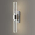 YUYI Nickel Wall Sconce Light, 22.8'' Indoor Sconces Wall Decor with Clear Glass Shade, Bathroom Vanity Wall Lights for Bathroom Living Room Bedroom Hallway Fireplace Staircase