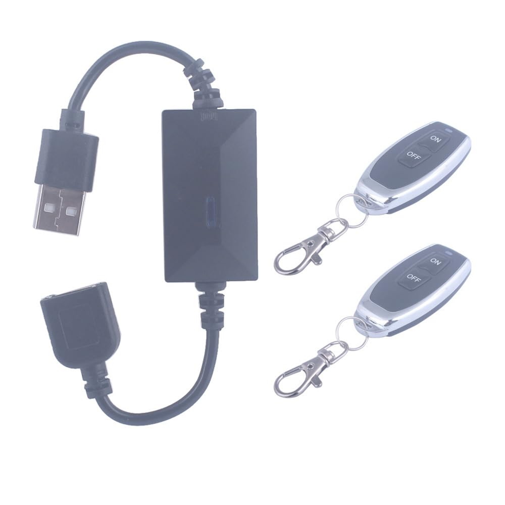 DC 3.6V-24V 5V USB Wireless Remote Control Switch 433MHz 2 Transmitter 1 Receiver 12V Remote Switch ON Off for LED Light, Strip Fan Camera DIY Toys (USB 3.6V-24V/ 2* Controller)