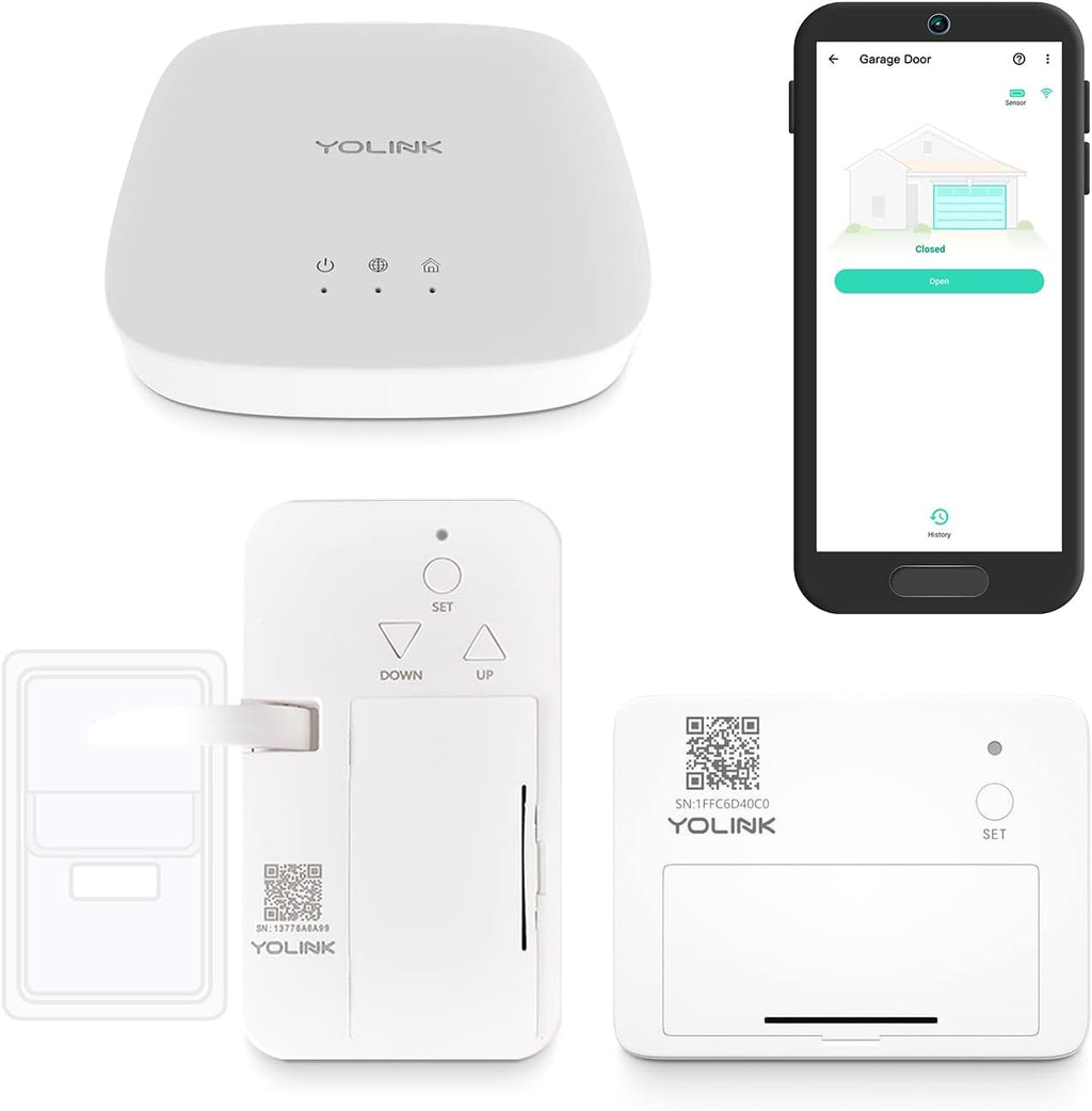 YoLink Smart Garage Door Solution Kit - Convert Any Garage Door to Smart in Seconds! Battery-Powered, No-Wires, No-Tools Super-Easy Installation. Compatible with Alexa & IFTTT