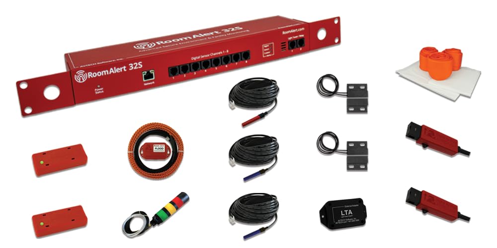 Room Alert 32S Proactive Secure Environment Monitor - Guardian Bundle (Monitor Plus 10 Additional Sensors and 4 Accessories)