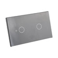 aqxreight WiFi Touch Panel 2 Gang Light Switch for Home with Remote Control and Voice Compatibility in Black