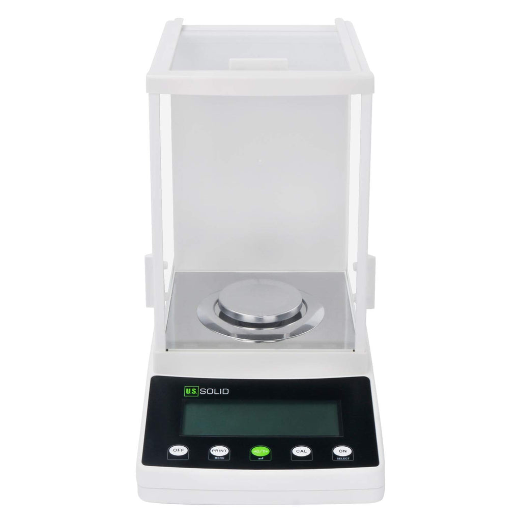 U.S. Solid 0.1mg Analytical Balance, 120g x 0.0001g, Lab Electronic Scale with Automatic Internal Calibration, Electromagnetic Transducer, RS232, Overload Protection, Piece Counting, 4 Weighing Units