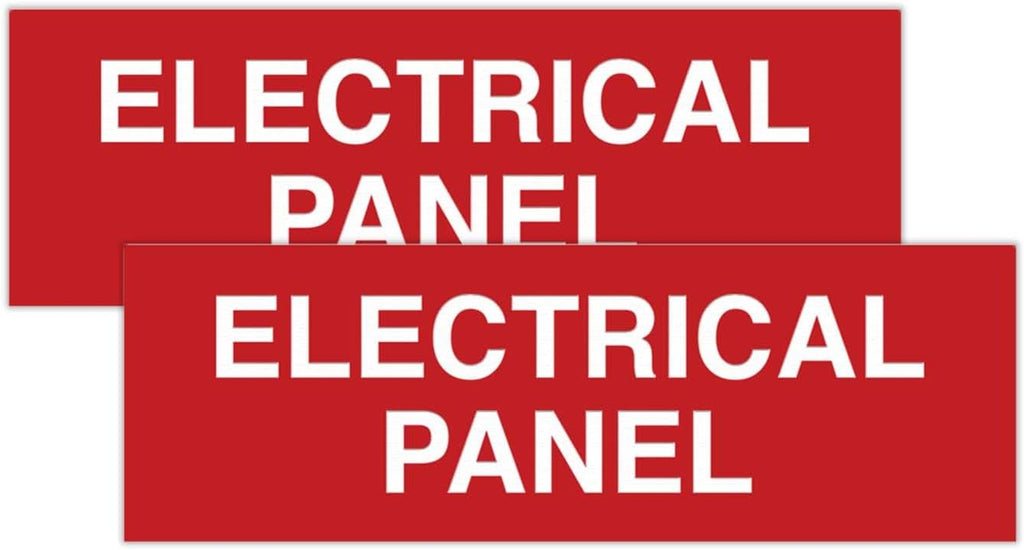All Quality Basic Electrical Panel Sign - Fire Regulation Safety Compliance Sign -Red - Large (2 Pack)