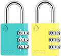 XD35 Combination Lock, 3-Digit Padlock for School Gym Sports LockerLock, Fence, Toolbox, Case, Hasp Storage (2-Pack, Emerald, Yellow)