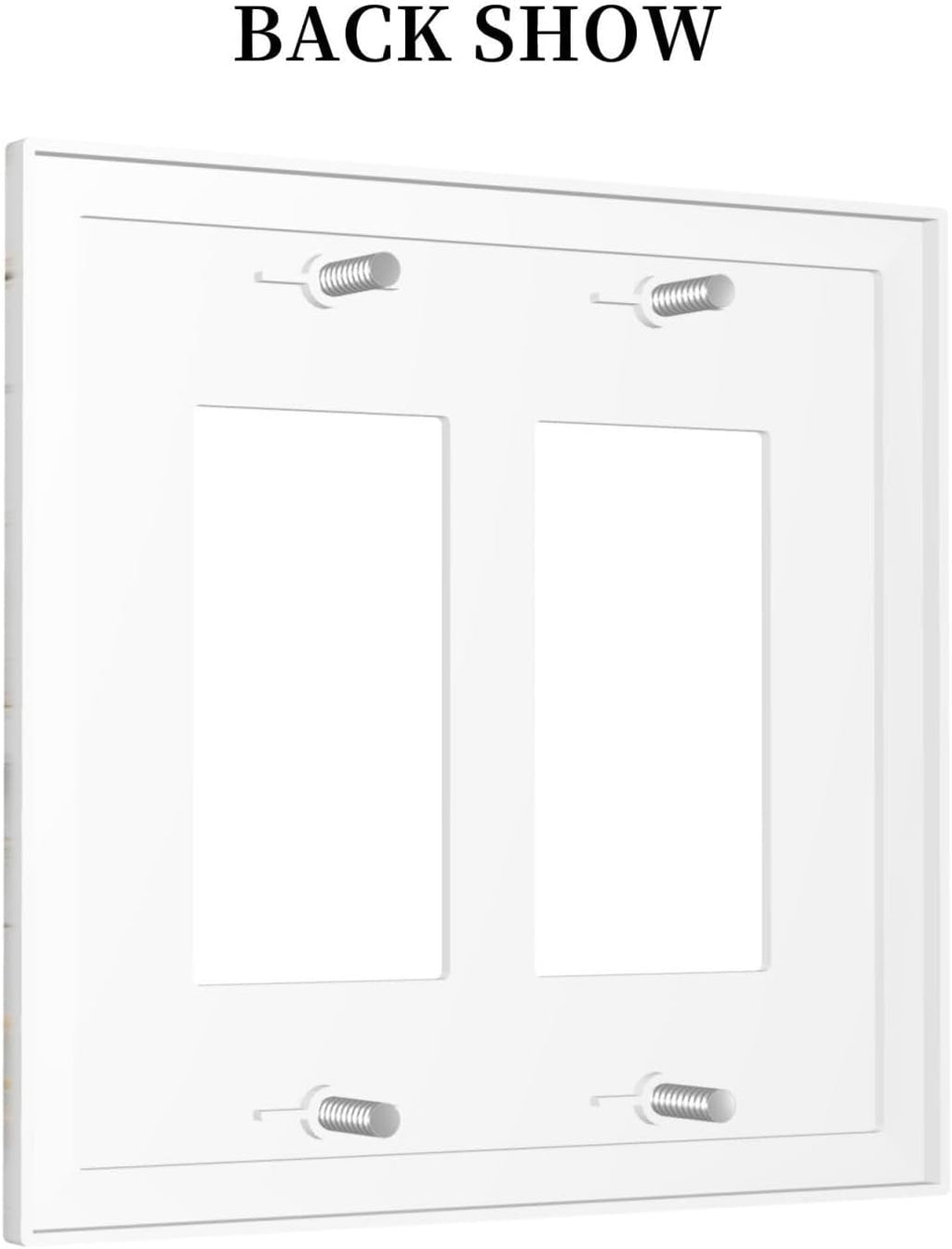 Decorative Outlet Covers Marbling Style White Background Gold Gray Stripes 2 Gang Double Gfci Rocker Electrical Wall Panels Light Switch Cover Plate For Bathroom Kitchen Decor
