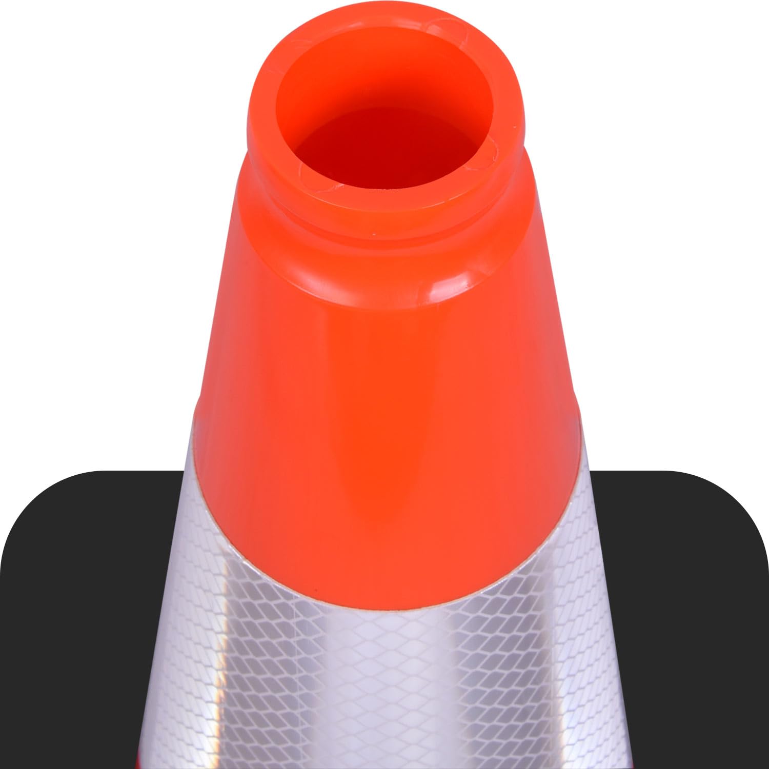 6 Pack 18" Inch Orange PVC Traffic Cones with Heavy-Duty Base, High-Visibility All-Weather Safety Cones for Road Construction, Parking Lot, and Garage Use (6, Orange, 18" Medium)