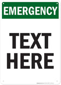 Custom Emergency Sign, OSHA Sign, 10x14 Inches, Rust Free .040 Aluminum, Fade Resistant, Made in USA by My Sign Center