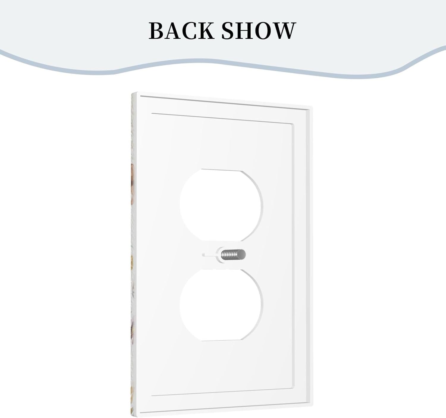 Decorative Light Switch Cover Boho White Background Butterfly Rustic Flower Personalized Wall Plate Single Duplex Switchplate 1 Gang Outlet Plate Decora Light Switch Plate for Bedroom Decor