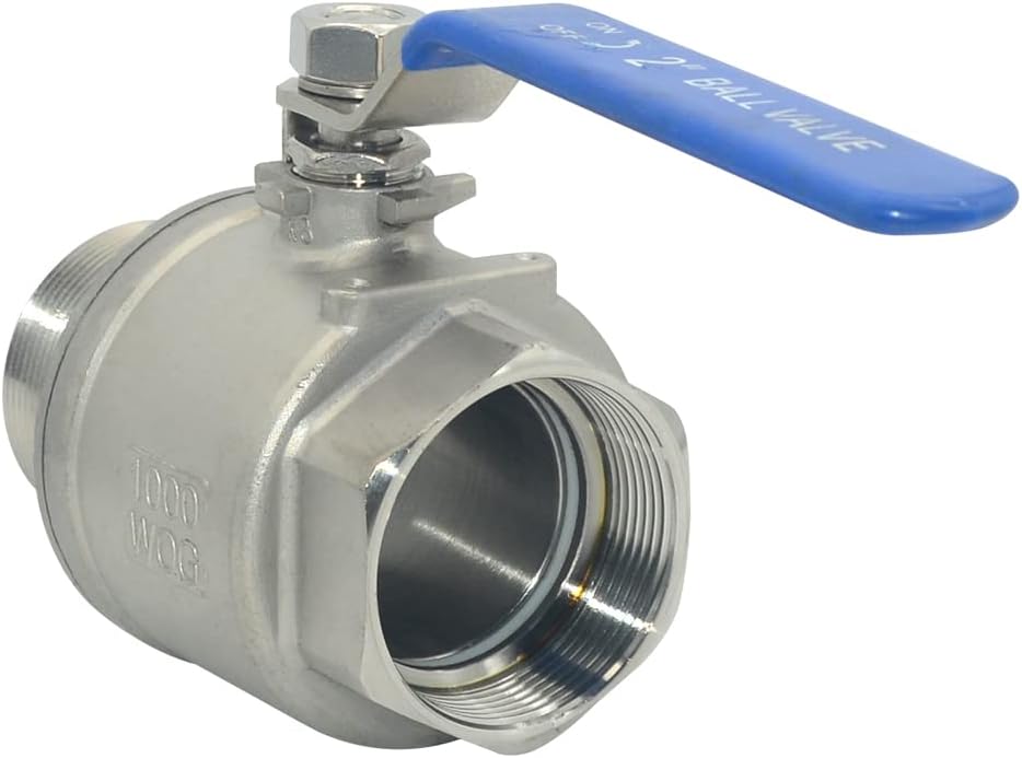 DAN SPEED 2 Inch Male x Female NPT Ball Valve S304 Stainless Steel,Full Port Heavy Duty for Water, Oil, and Gas,1000WOG (2 inch)