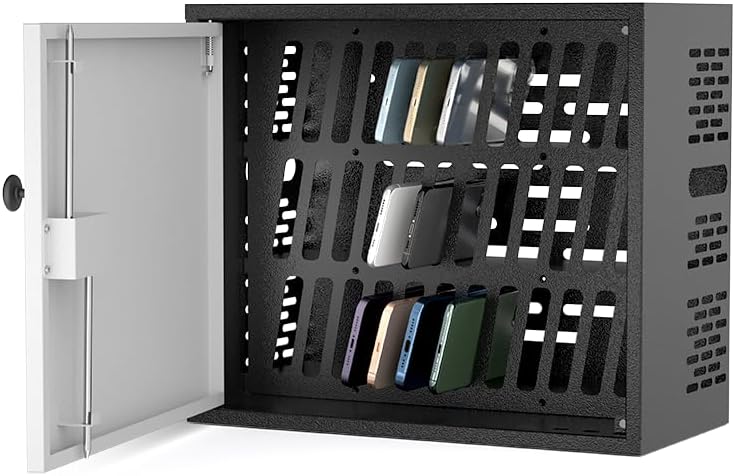 Cell Phone Holder Classroom Cell Phone Lock Box 36 Slots Metal Cell Phone Storage Cabinet Pocket Chart for Classroom with Lock for School Office