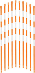 FiberMarker Snow Markers 60-Inch, 1/4-Inch Diameter Reflective Snow Poles 50pack, Orange Hollow with 3pc 7" Reflective Tapes