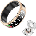 Smart Ring Health with LED Display Screen, Activity Tracker/Heart Rate/SpO2/Sleep/Step, Bluetooth Connection Smart Rings for Women Men, IP68 Waterproof Smart Ring for iPhone & Android (Gold, 10)
