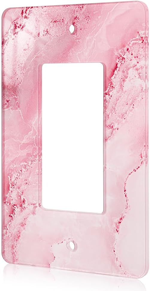 Abstract Pink Marble Design Acrylic Switch Plates & Outlet Covers Wall Plate Outlet Covers Decorative Light Switch Cover
