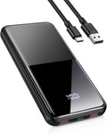 Portable Charger Power Bank, 10000mAh Mini Portable Battery Fast Charging Battery Pack Travel Essentials, PD 3.0 QC 4.0 External Phone Powerbank for iPhone Android Samsung and USB/USB-C Devices