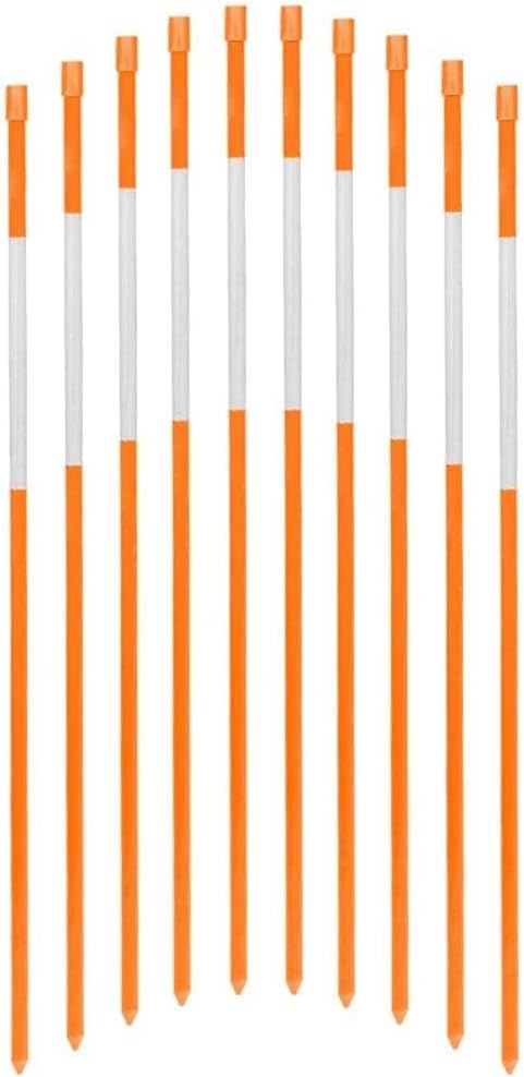 FiberMarker 48-Inch Reflective Driveway Markers, 5/16-Inch Dia Solid Snow Poles, Orange 25-Pack Reflective Snow Markers