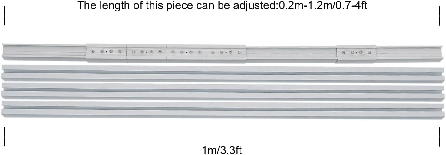 Motorized Curtain Track Celling Smart Curtains System with Remote Control Electric Curtain Rods Rail with Timer&Manual Switching&Limit Device&Touch&Memory Function, 7.08-13.78ft