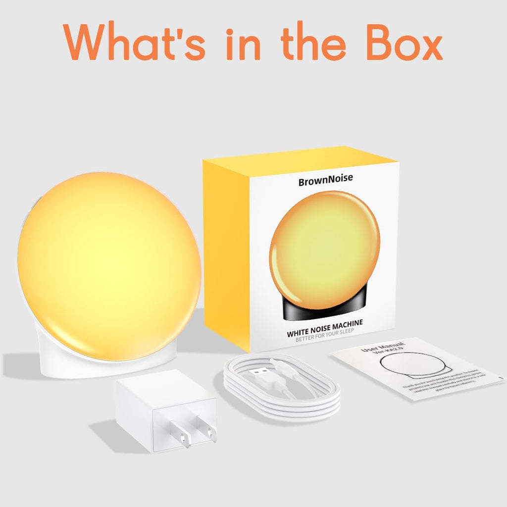 Brown Noise Sound Machine with 30 Soothing Sounds Sleep Machine 12 Colors Night Light White Noise Machine 36 Volume Levels 4 Timers and Memory Function 10 Adjustable Brightness for Baby Adults Kids