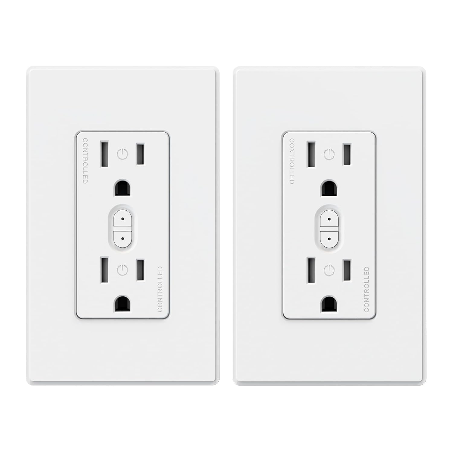 ELEGRP Smart Outlet, Smart in-Wall Outletss Works with Alexa and Google Assistant, 2.4GHz Wi-Fi Smart Receptacle, No Hub Required, UL Listed, White, 2 Pack