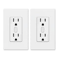 ELEGRP Smart Plug, Smart in-Wall Outlet Compatible with Alexa and Google Assistant, 2.4GHz Wi-Fi Smart Receptacle with Energy Monitoring, No Hub Required, UL Listed, White, 2 Pack
