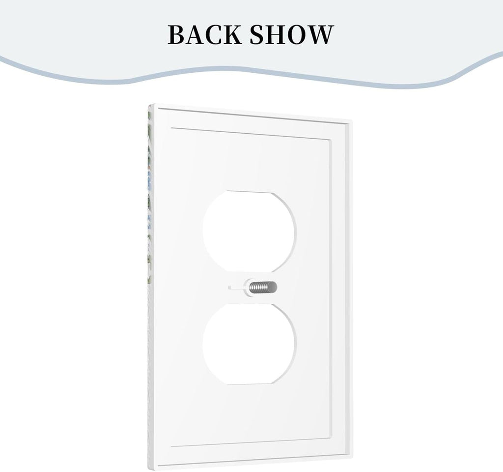 Decorative Outlet Covers Retro Morris Strawberry Rustic Plant Bird 1 Gang Duplex Light Switch Cover Plate Wall Plates for Electrical Outlets Switchplate Faceplate